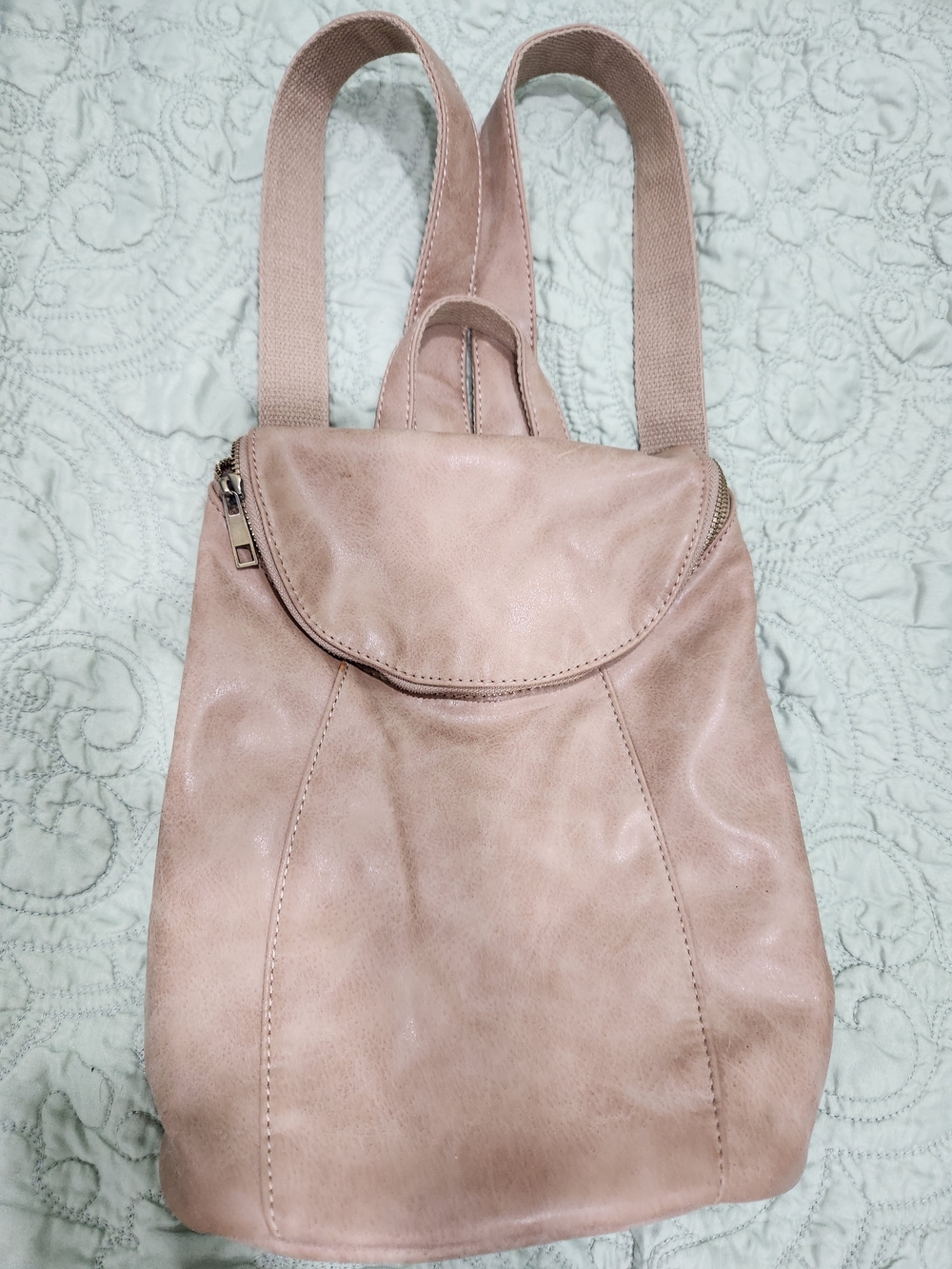 Everyday   Tan   Faux-Leather Backpack